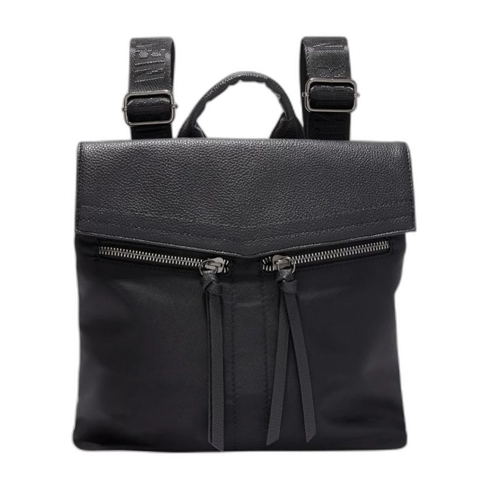 Botkier New York Pebbled Black Mini Trigger Mixed Media Urban Utility Backpack